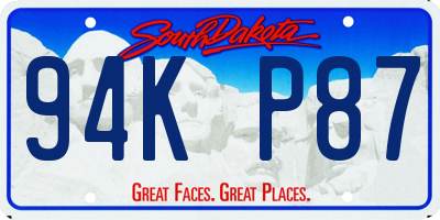 SD license plate 94KP87