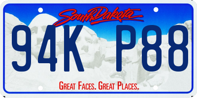 SD license plate 94KP88