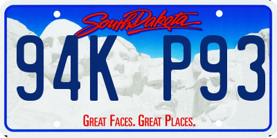 SD license plate 94KP93