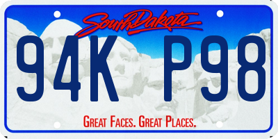 SD license plate 94KP98