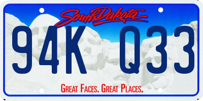 SD license plate 94KQ33