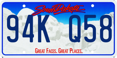 SD license plate 94KQ58