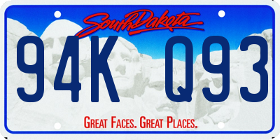 SD license plate 94KQ93