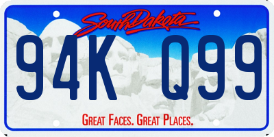 SD license plate 94KQ99