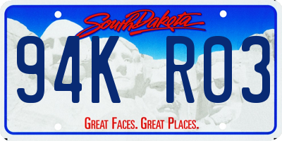 SD license plate 94KR03