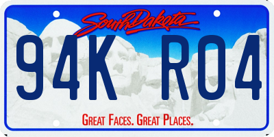 SD license plate 94KR04