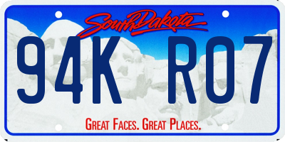 SD license plate 94KR07