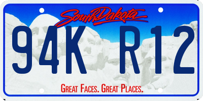 SD license plate 94KR12
