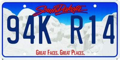 SD license plate 94KR14