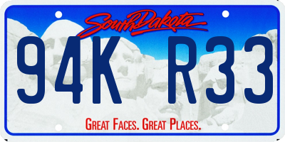SD license plate 94KR33