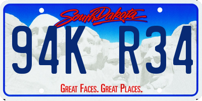 SD license plate 94KR34