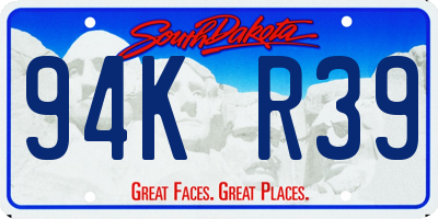 SD license plate 94KR39