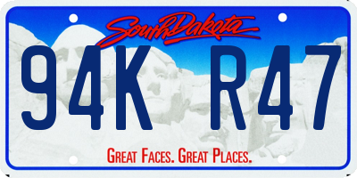 SD license plate 94KR47