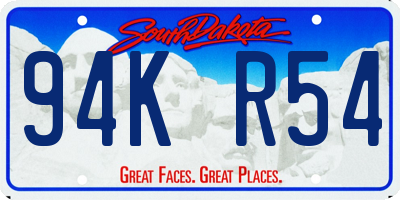 SD license plate 94KR54