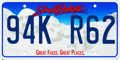 SD license plate 94KR62