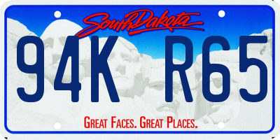 SD license plate 94KR65