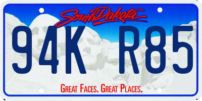 SD license plate 94KR85