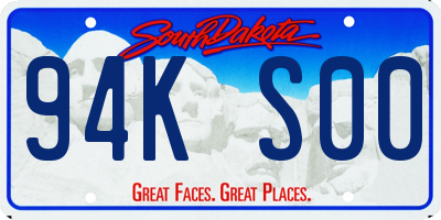 SD license plate 94KS00