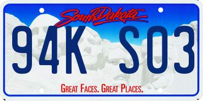 SD license plate 94KS03