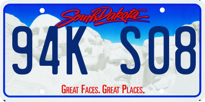 SD license plate 94KS08