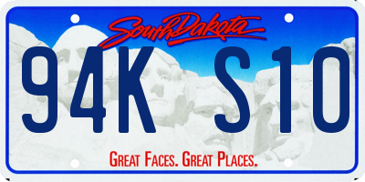 SD license plate 94KS10