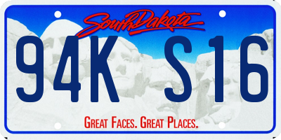 SD license plate 94KS16