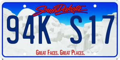 SD license plate 94KS17
