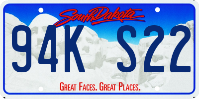 SD license plate 94KS22
