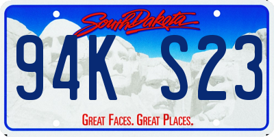 SD license plate 94KS23