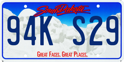 SD license plate 94KS29