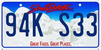 SD license plate 94KS33