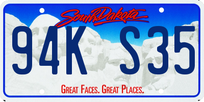SD license plate 94KS35