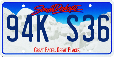 SD license plate 94KS36