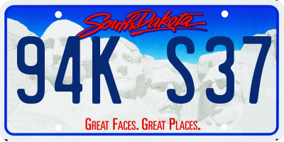 SD license plate 94KS37