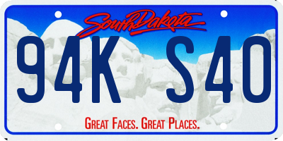 SD license plate 94KS40