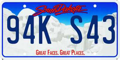 SD license plate 94KS43