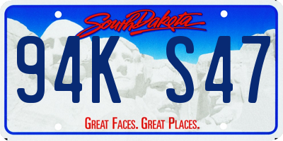 SD license plate 94KS47