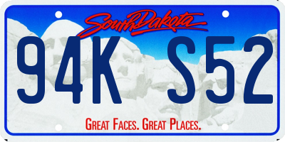SD license plate 94KS52