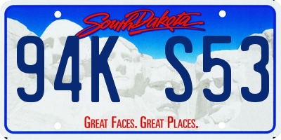 SD license plate 94KS53