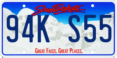SD license plate 94KS55