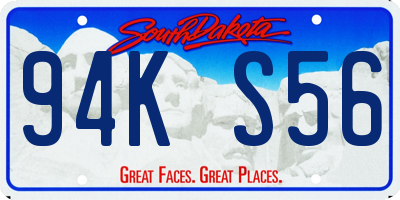 SD license plate 94KS56