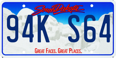 SD license plate 94KS64