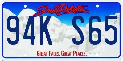 SD license plate 94KS65