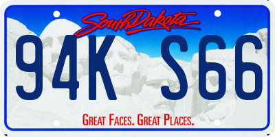 SD license plate 94KS66