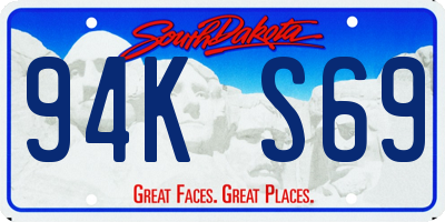 SD license plate 94KS69