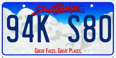 SD license plate 94KS80