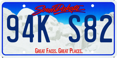 SD license plate 94KS82