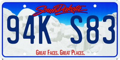 SD license plate 94KS83
