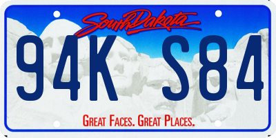 SD license plate 94KS84