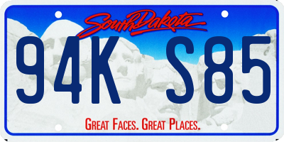 SD license plate 94KS85
